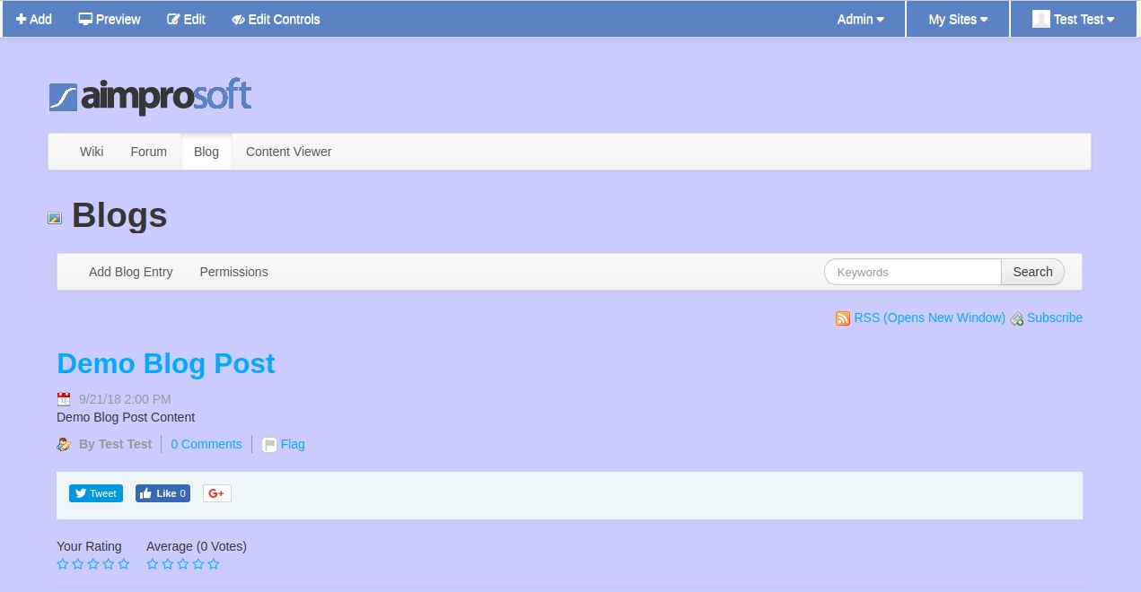 Liferay Private page_Blog