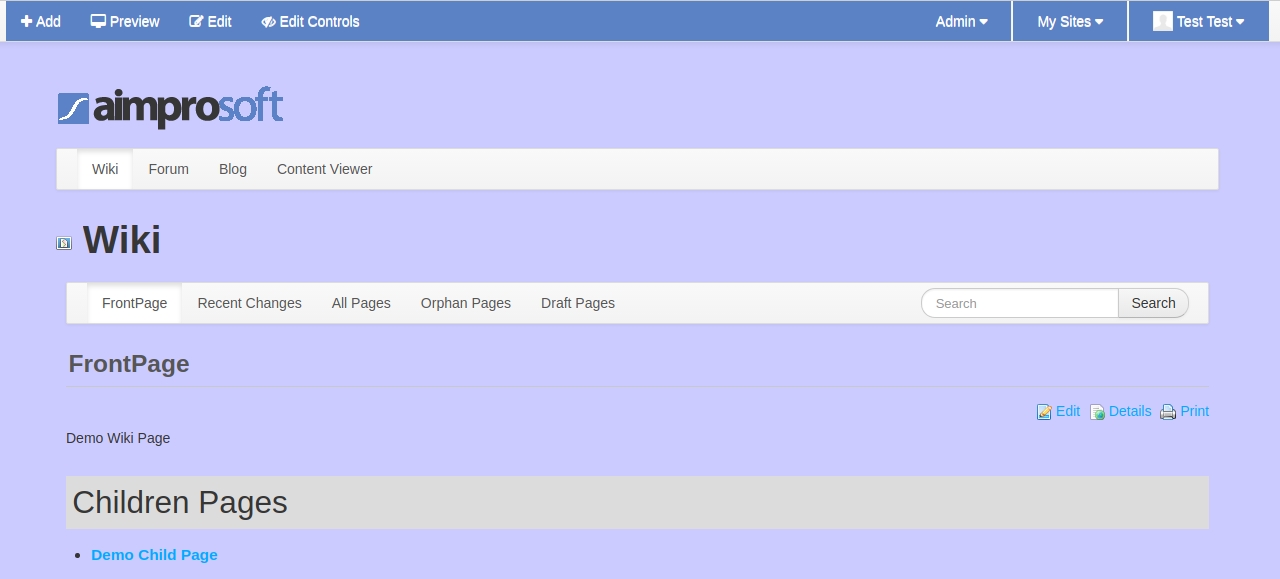 Liferay Private page_Wiki