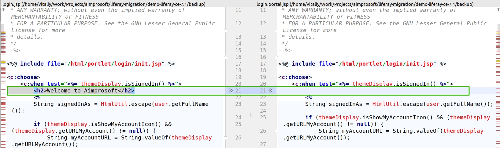 Liferay hook migration
