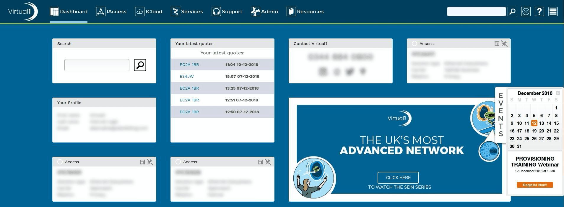 Screenshot of Virtual1 interface
