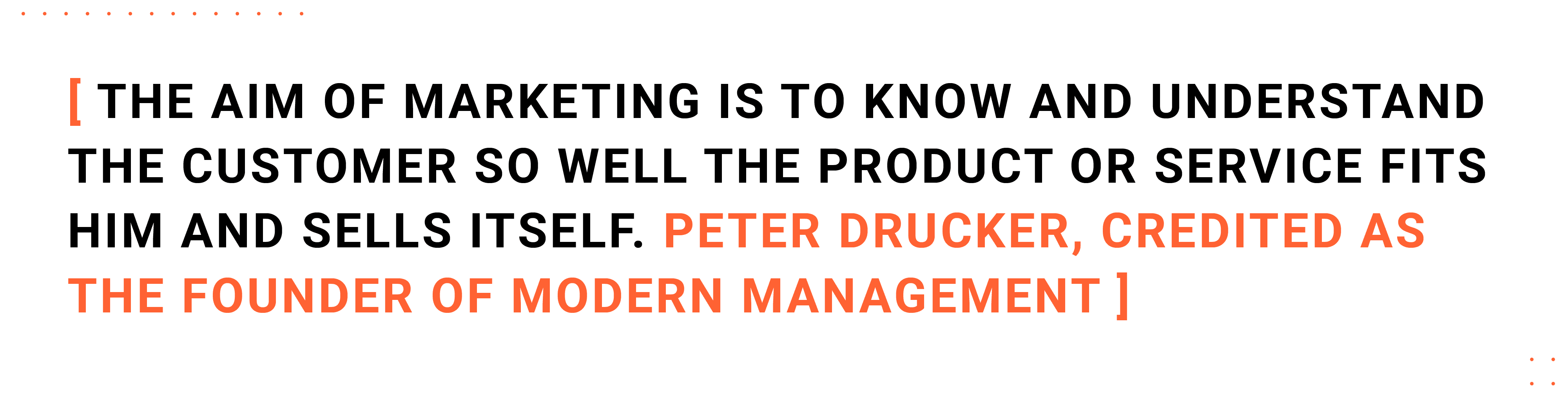 Quote of Peter Drucker, founder of the modern management