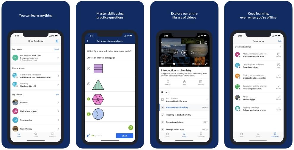 a Khan Academy iOS educational app