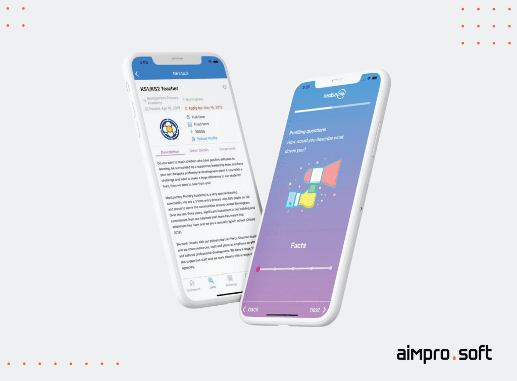 alt: RealiseMe is a UK web platform for talent acquisition for which Aimprosoft provided JavaScript development on the outsourcing basis RealiseMe is a UK web platform for talent acquisition for which Aimprosoft provided JavaScript development on the outsourcing basis