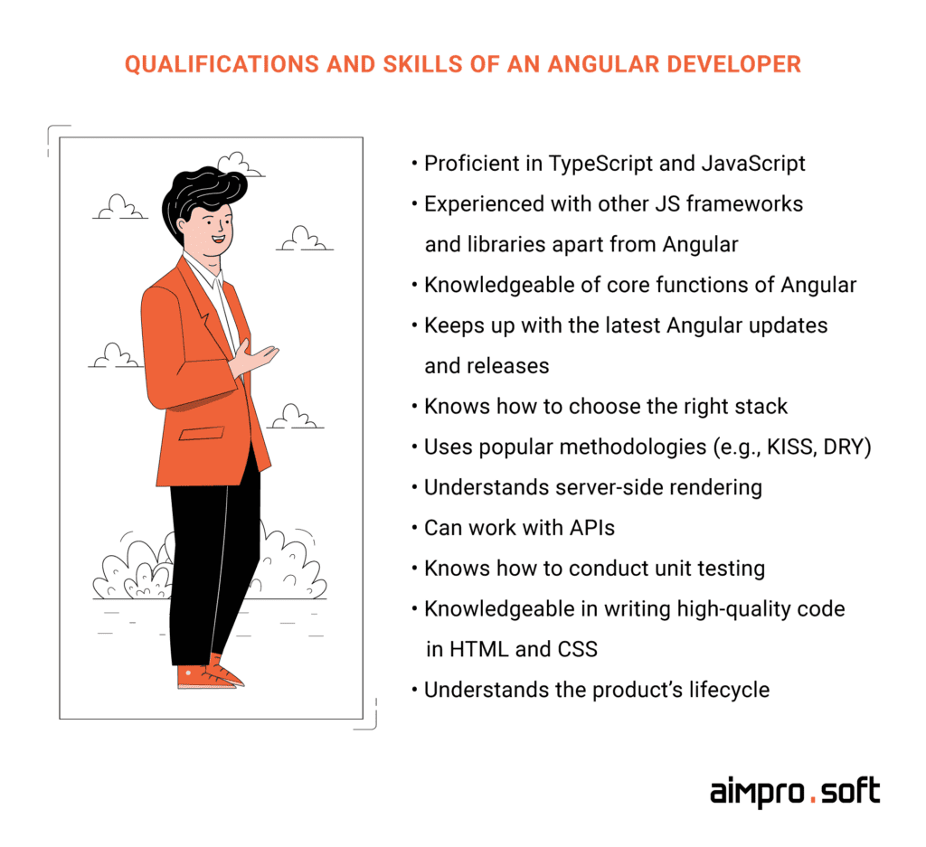 Qualifications and skills of an offshore Angular app developer