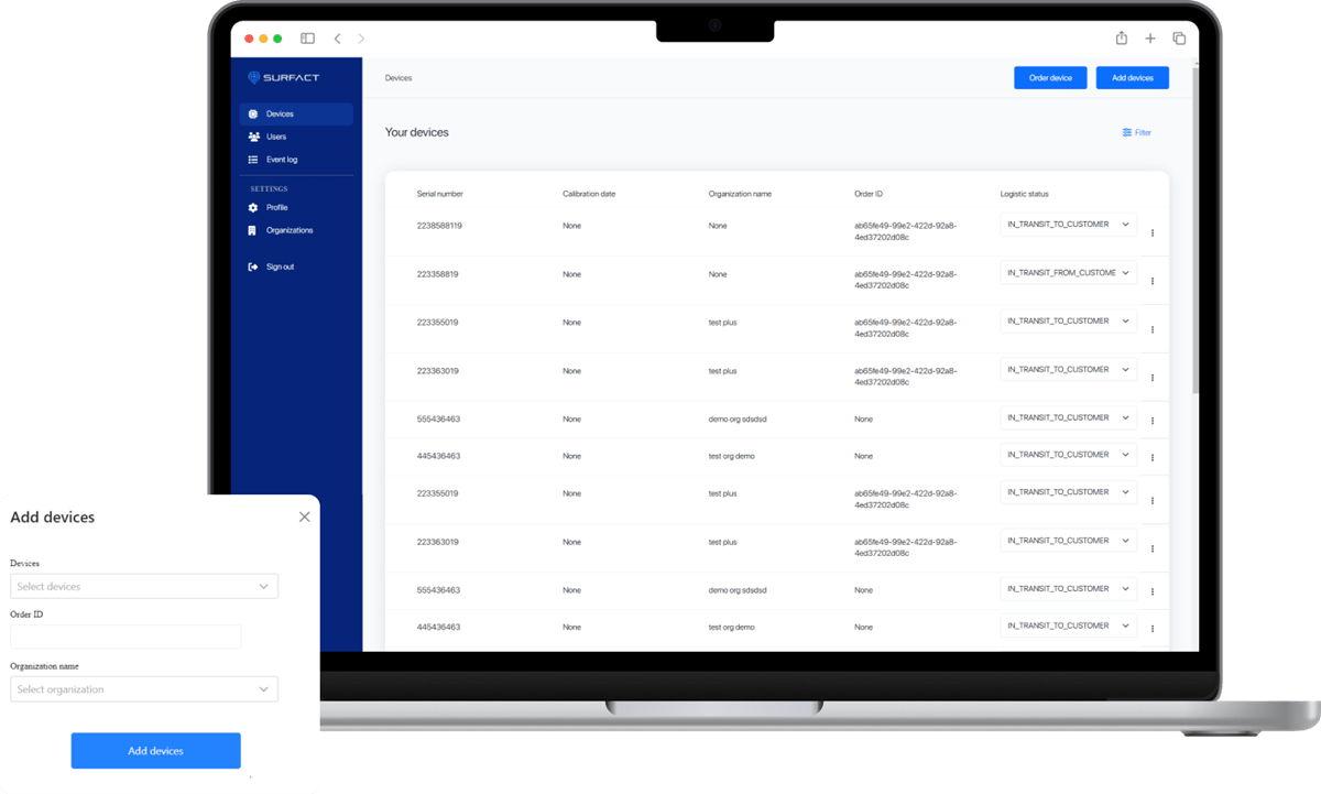 IoT Device Management Web Portal for Surfact
