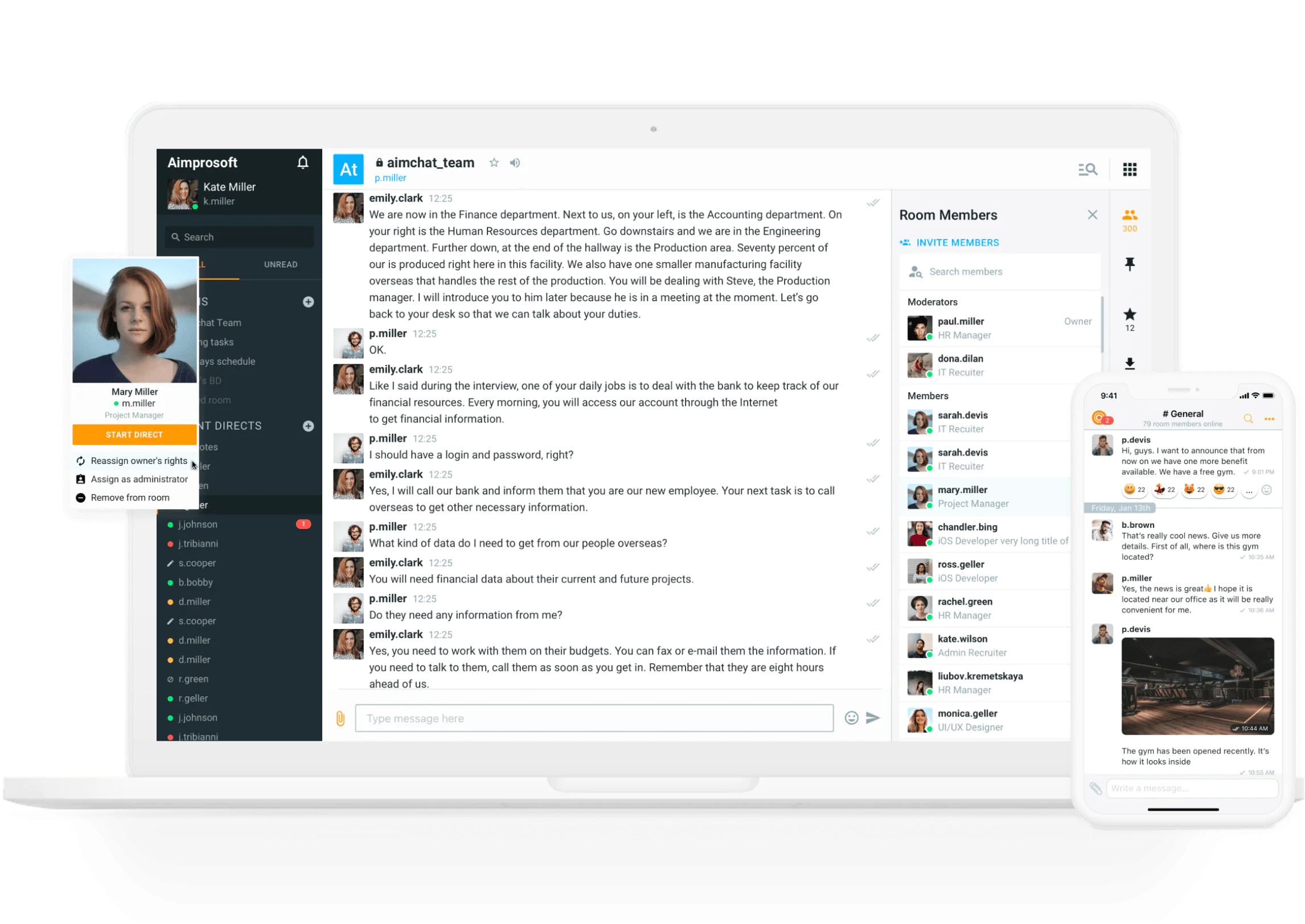 Aimchat: a corporate messenger for businesses of all sizes screenshot