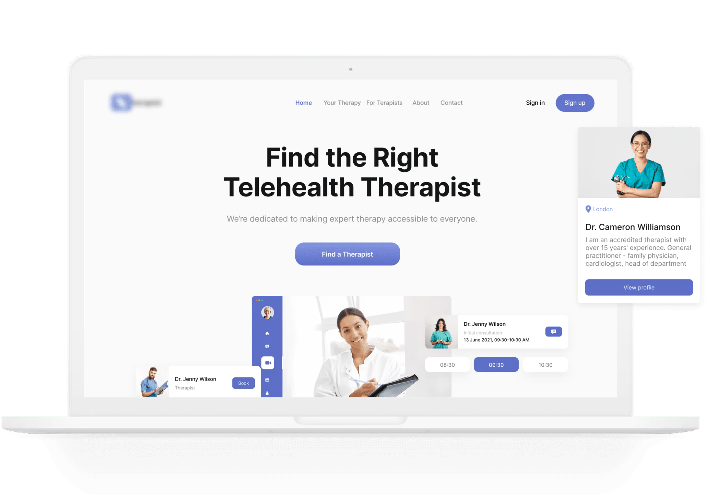 modern web platform for patients screenshot