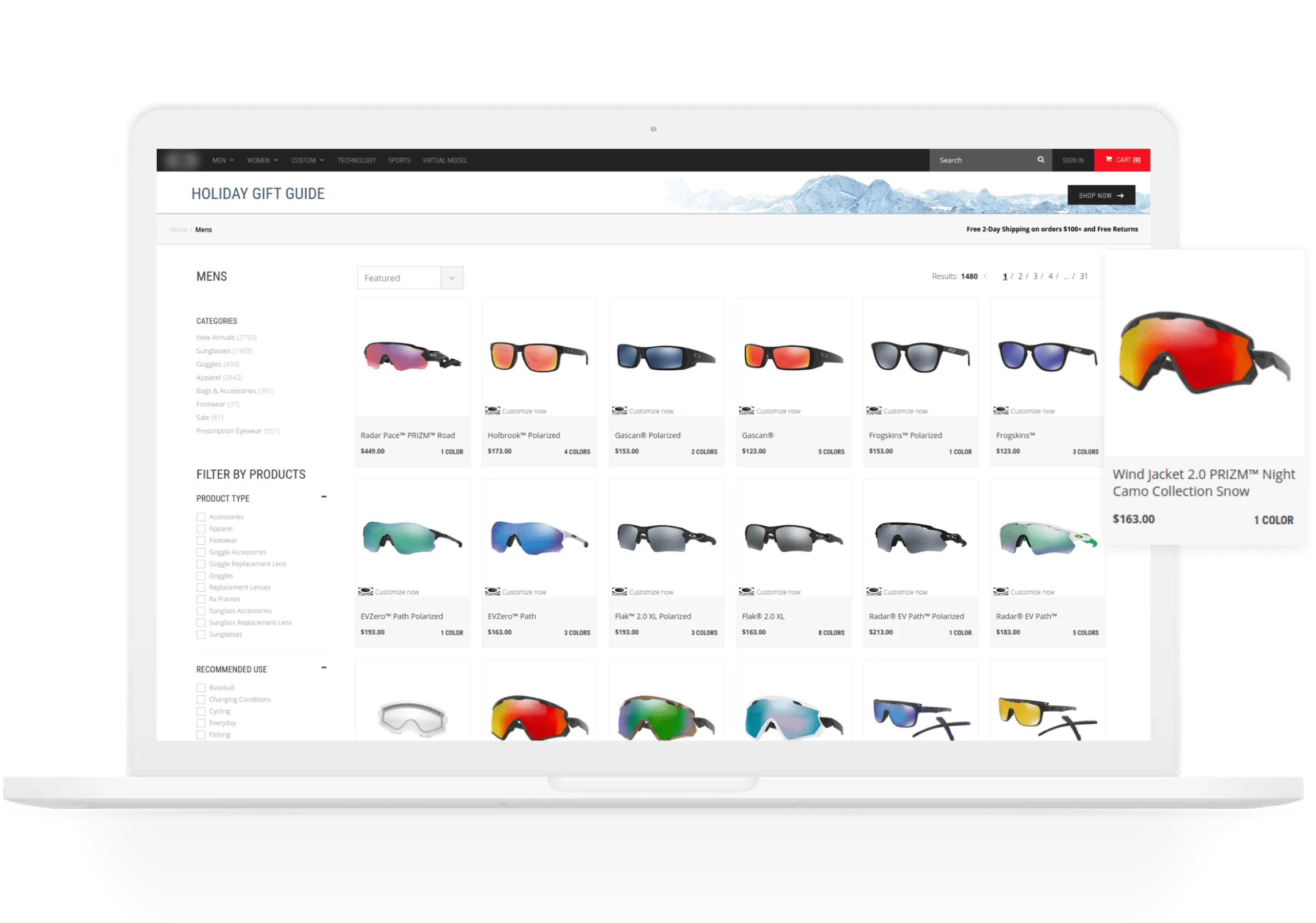 Sunglasses e-commerce website screenshot 6