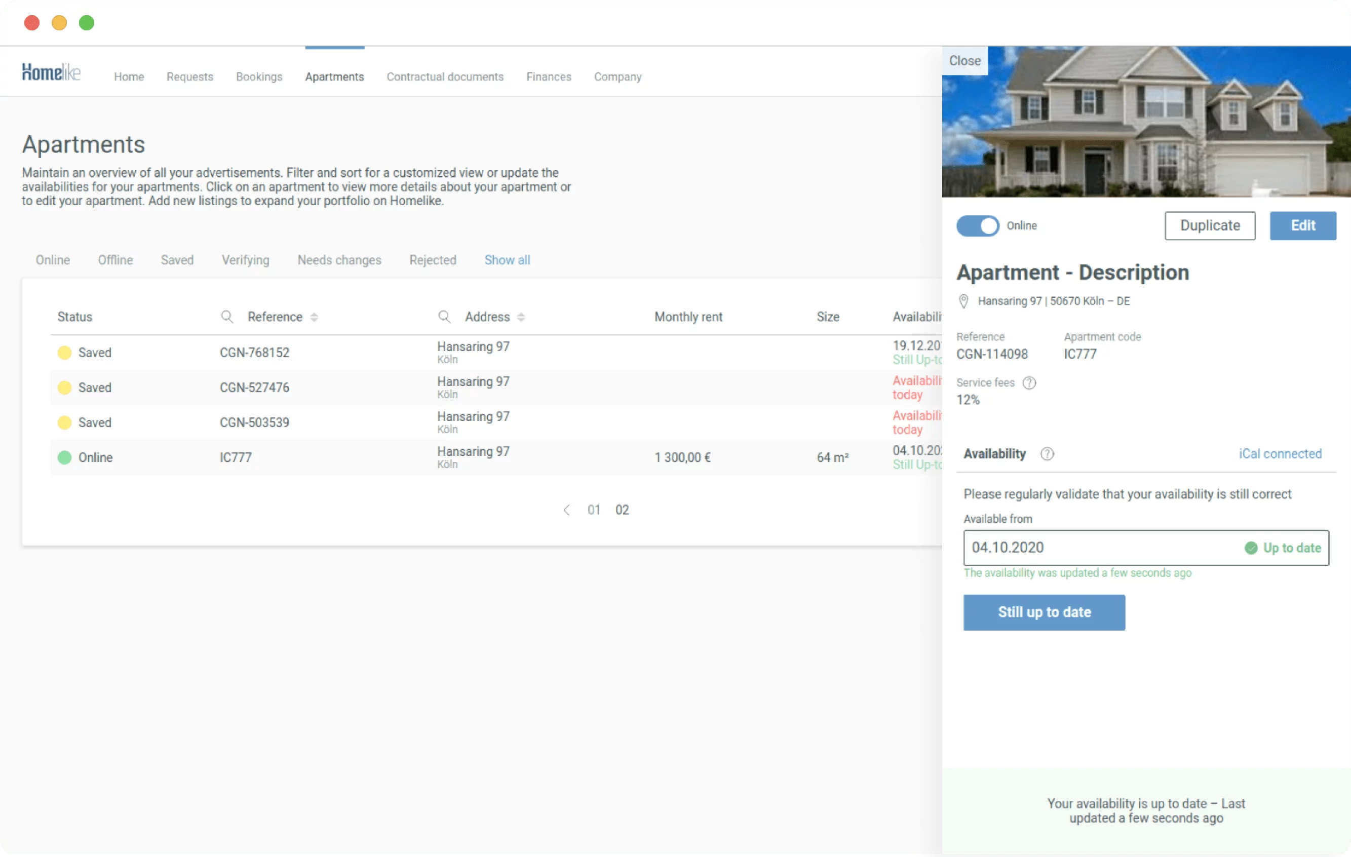 Homelike real estate platform screenshot 1
