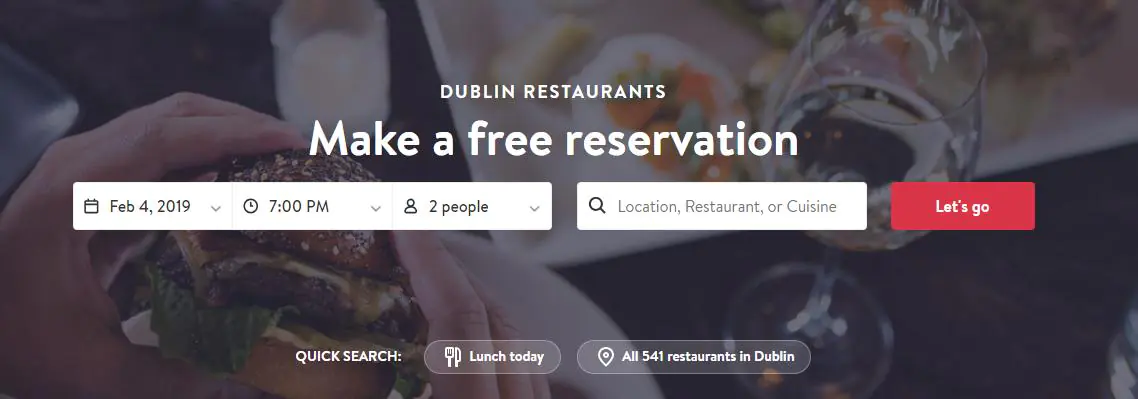 Restaurant booking website