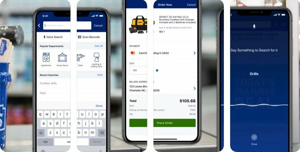 Interface of Lowe’s Home Improvement App for iOS