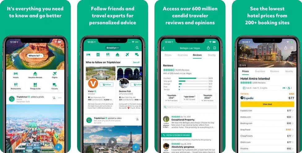 Interface of Tripadvisor for iOS