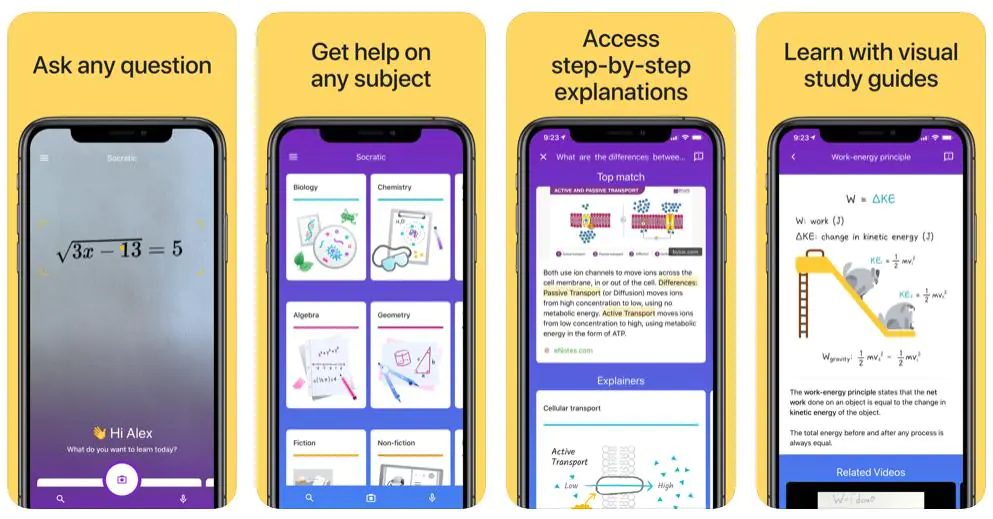Example of Socratic app powered by Google AI