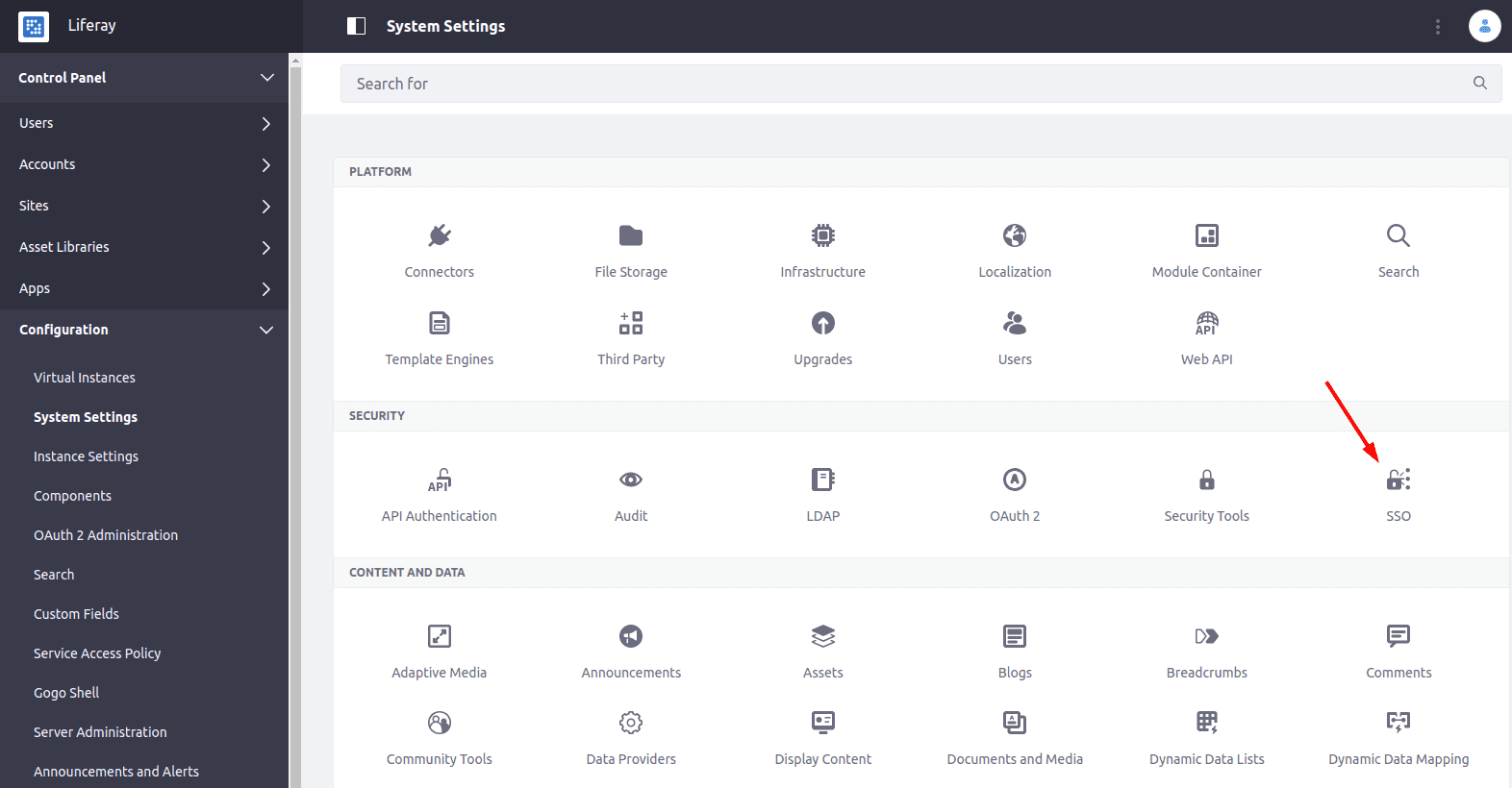 Liferay SSO configuration