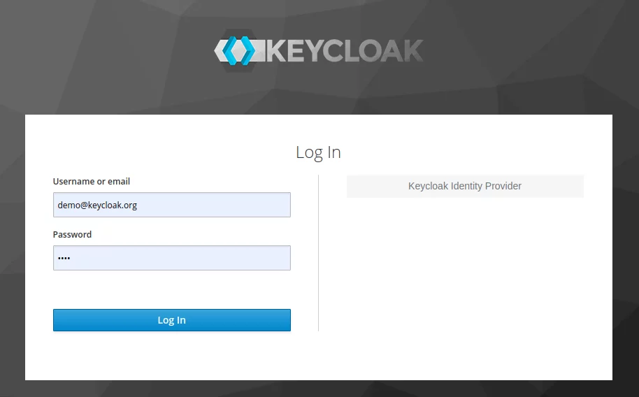 Keycloak Sign In form