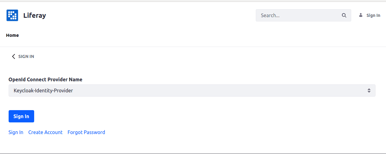 Liferay Sign In — OpenId Connect Provider