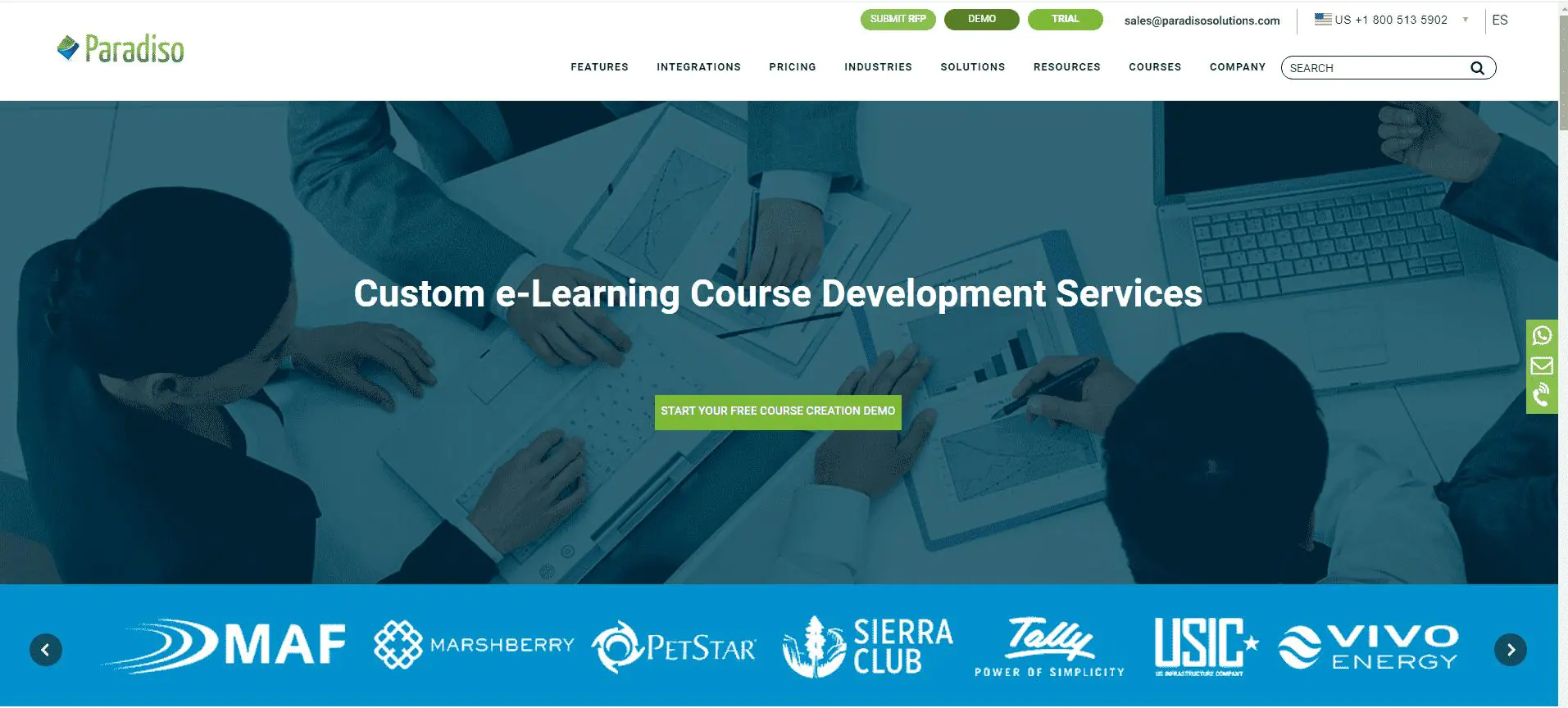 Example of white-label solution for custom e-learning website creation