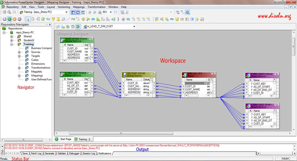 Informatica PowerCenter interface