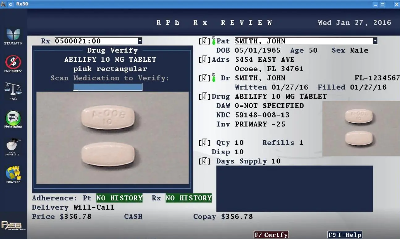 Management of drug verification in the pharmacy system