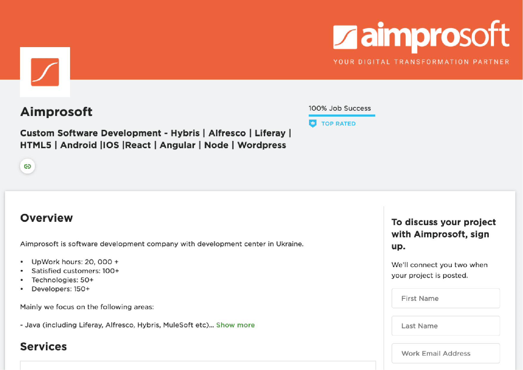 Aimprosoft's profile on Upwork