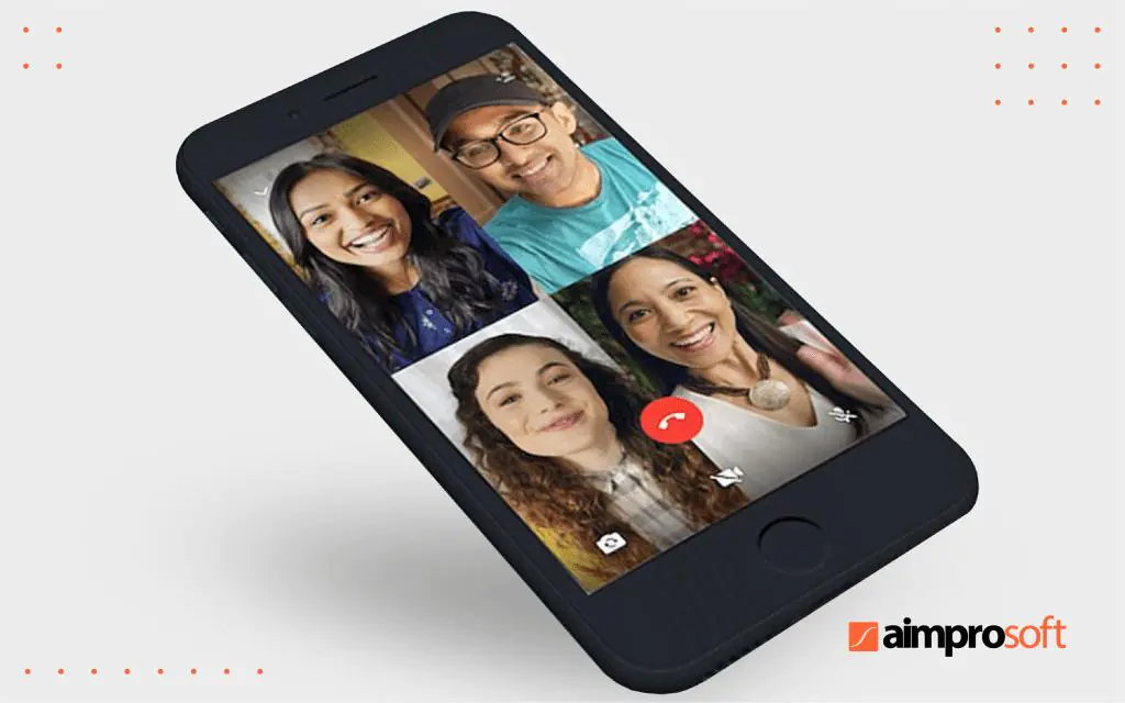 Group video chat in WhatsApp.