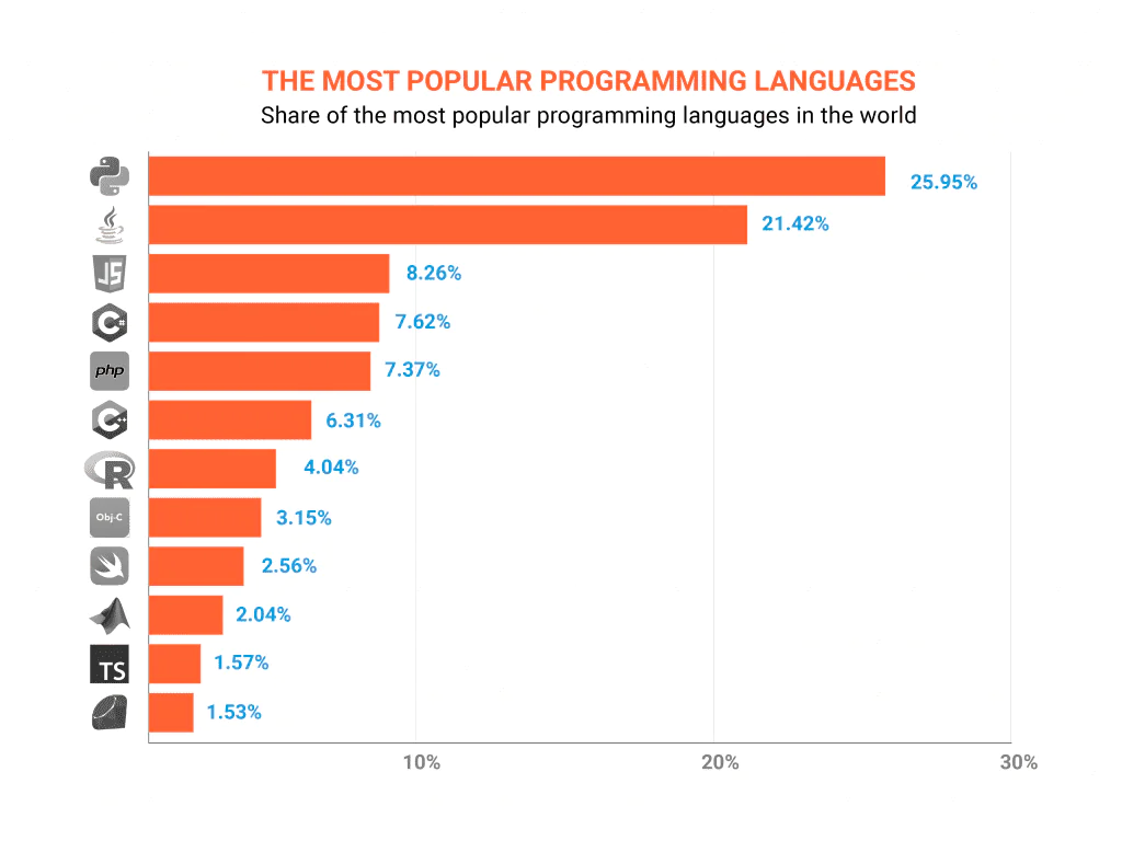 The most popular programming languages