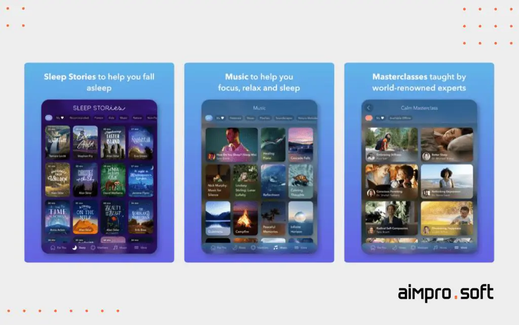 Calm is an app for meditations.
