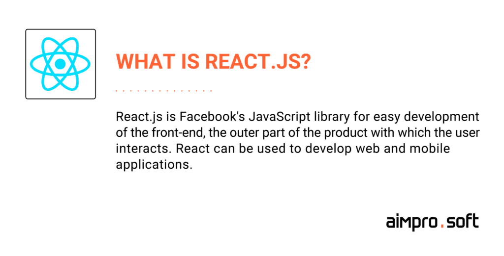 The definition of what React.js is