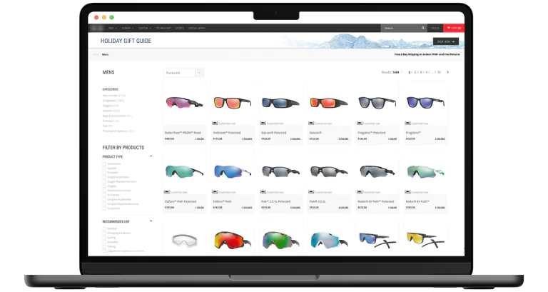 Sunglasses E-Commerce website project image
