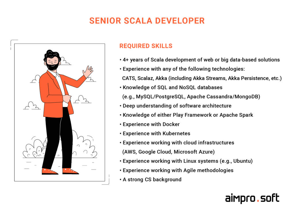 required skills for a senior Scala developer