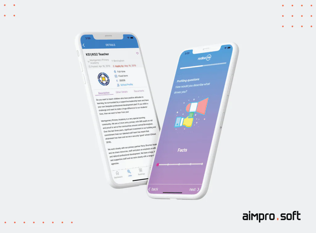 alt: RealiseMe is a UK web platform for talent acquisition for which Aimprosoft provided JavaScript development on the outsourcing basis RealiseMe is a UK web platform for talent acquisition for which Aimprosoft provided JavaScript development on the outsourcing basis