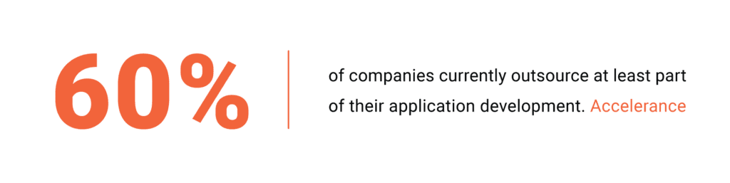 60% of companies currently outsource at least part of their application development 60 percent of companies outsource php development