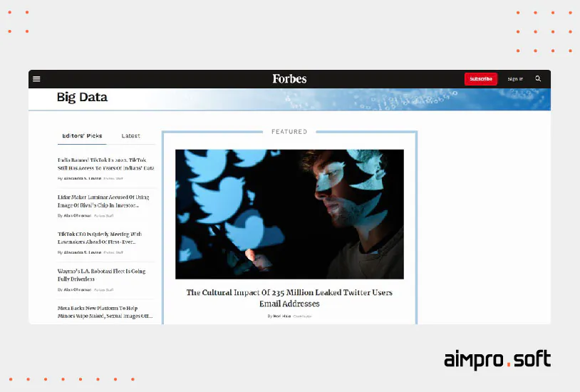 Forbes interface Forbes interface: a successfully implemented project in Angular