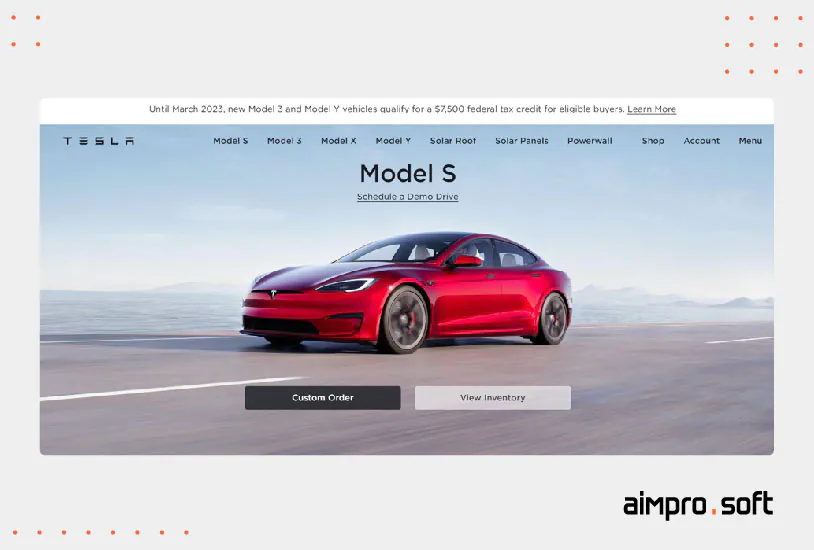 Tesla website: a successfully implemented project in Angular