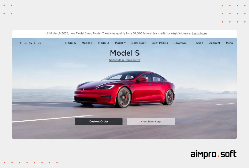 Tesla website Tesla website: a successfully implemented project in Angular