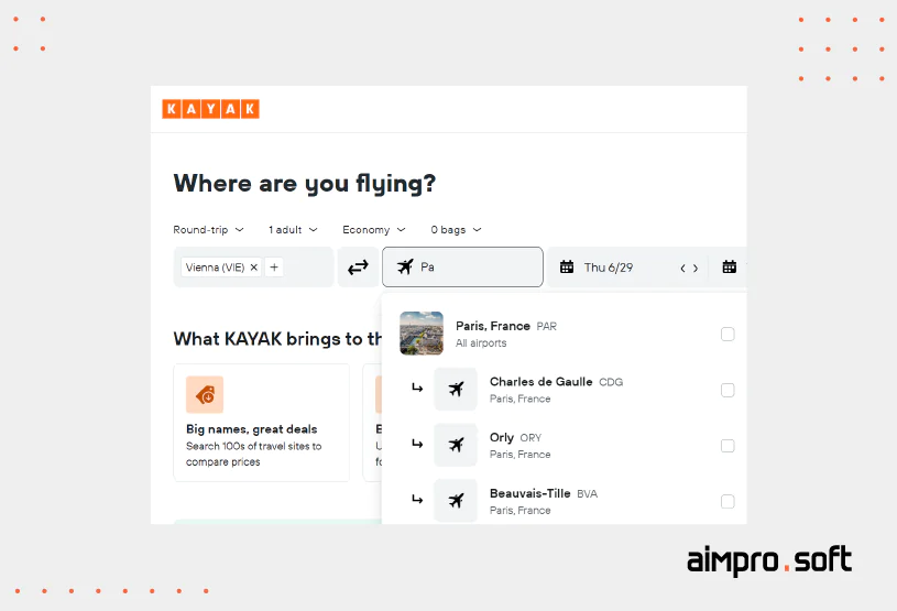 Kayak predictive search Predictive search on Kayak