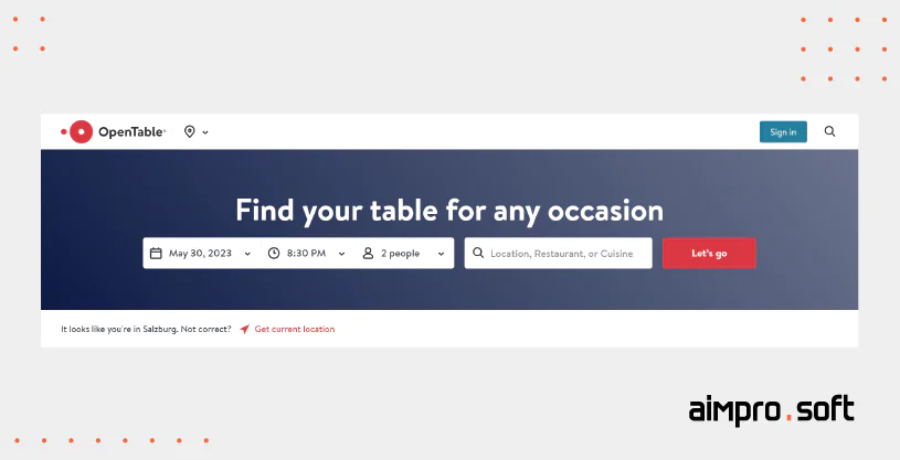 Online restaurant-reservation service OpenTable