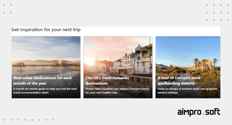 Personalized offerings based on analytical data Personalized travel offerings based on analytical data on Booking.com