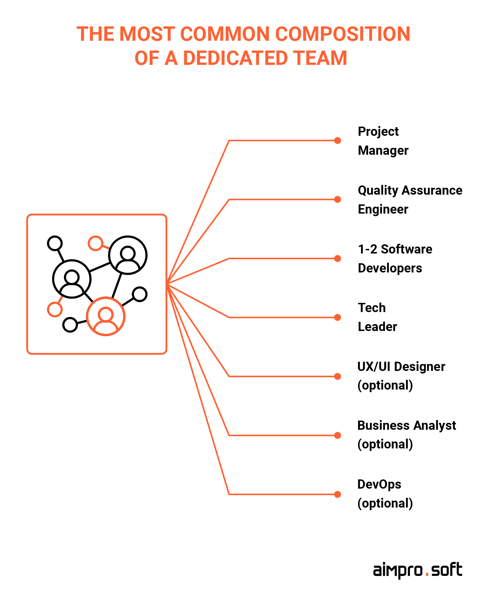 composition of a dedicated team Structure of dedicated teams