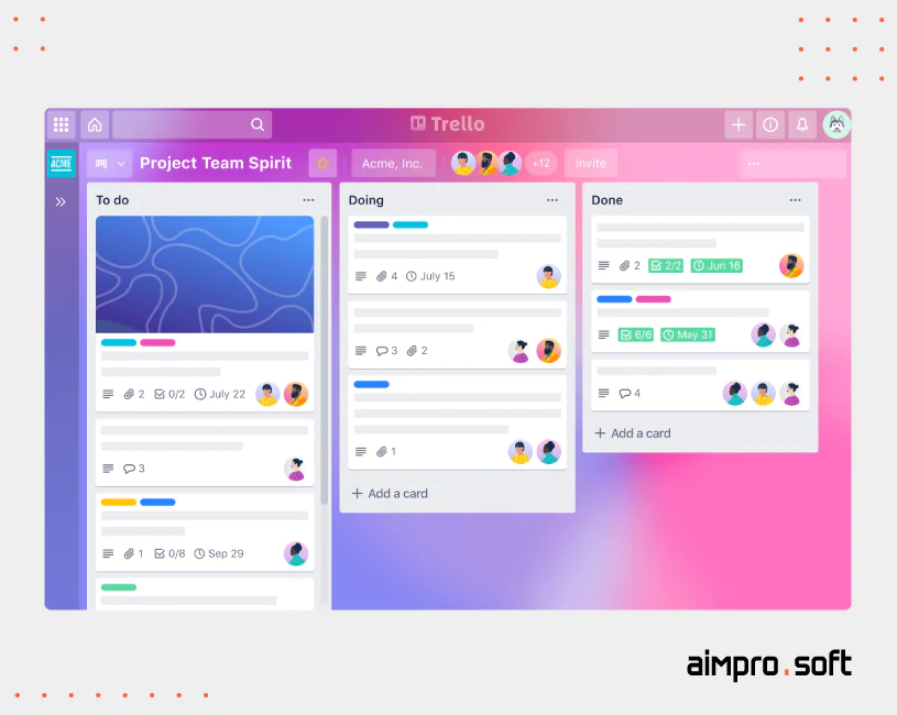 Trello interface Trello interface
