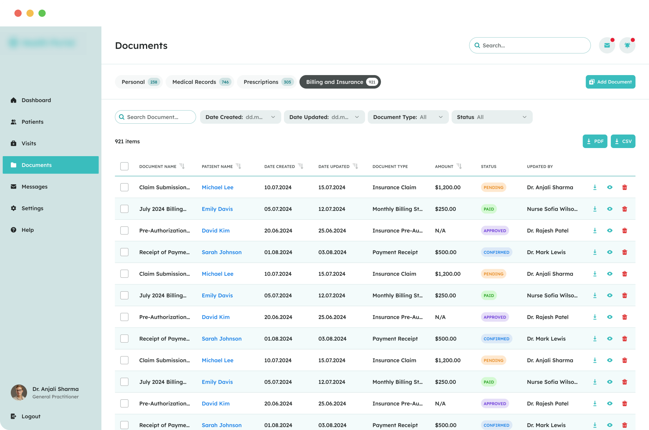 Healthcare provider portal project screenshot 3