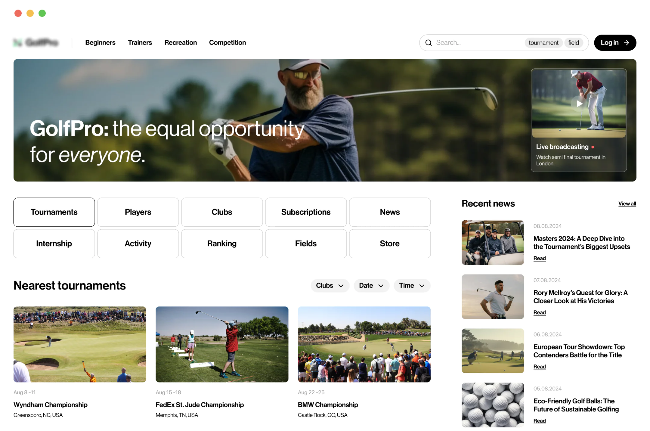 Sports data portal project screenshot 1