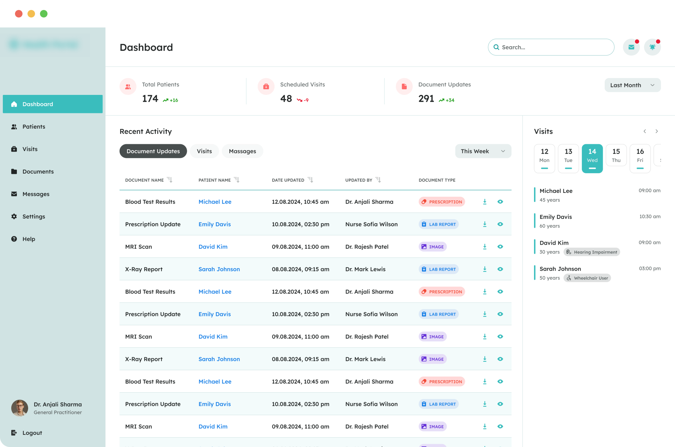 Healthcare provider portal project screenshot 1