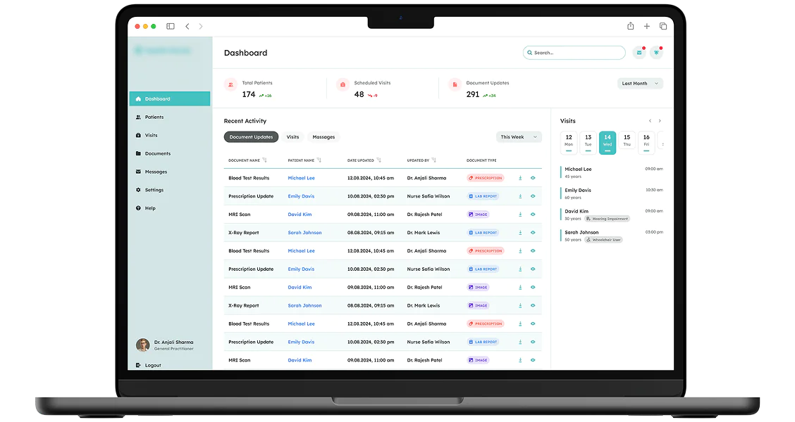 Healthcare provider portal project image