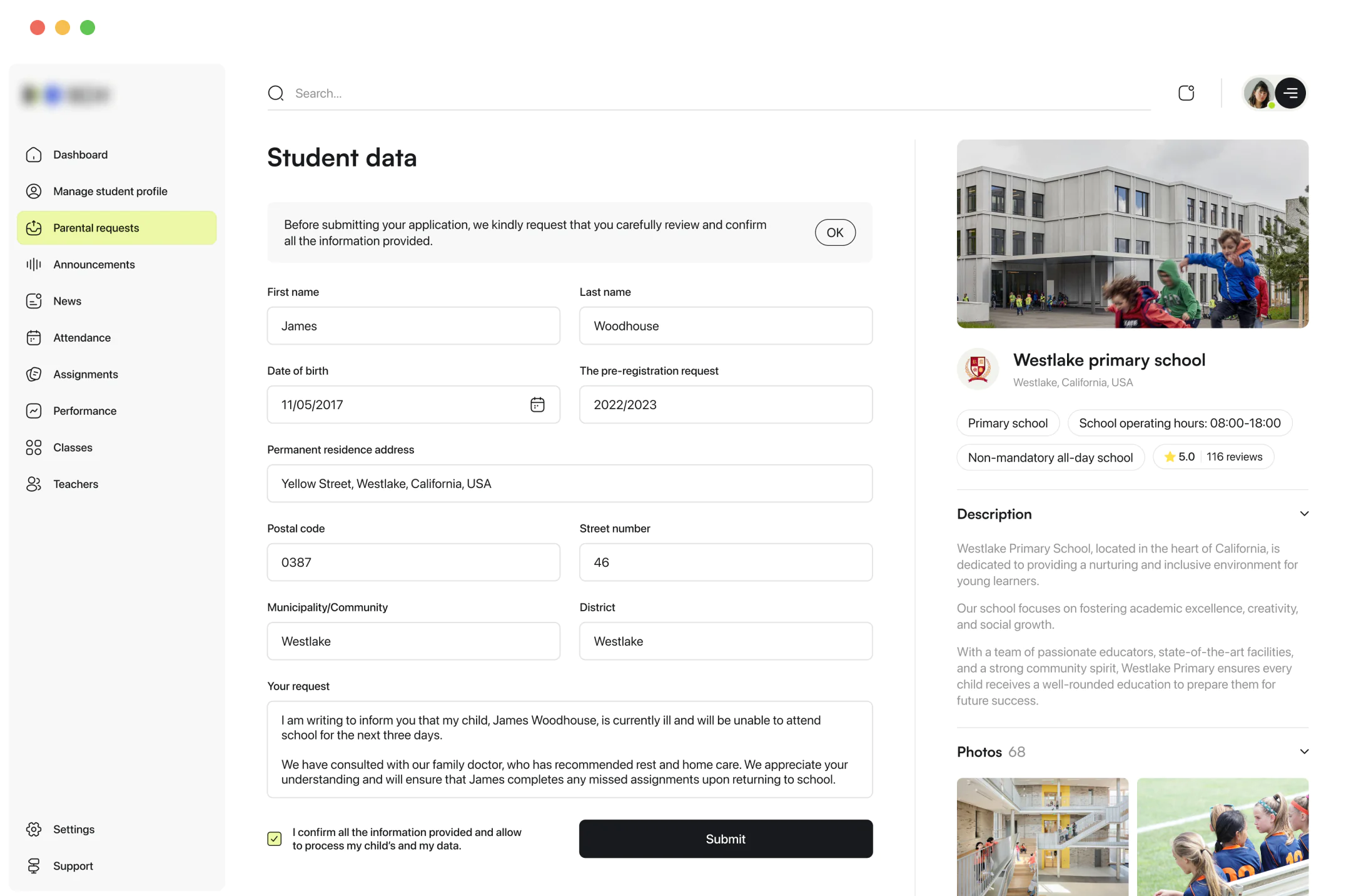 User-friendly portal for the Ministry of Education project screenshot 3
