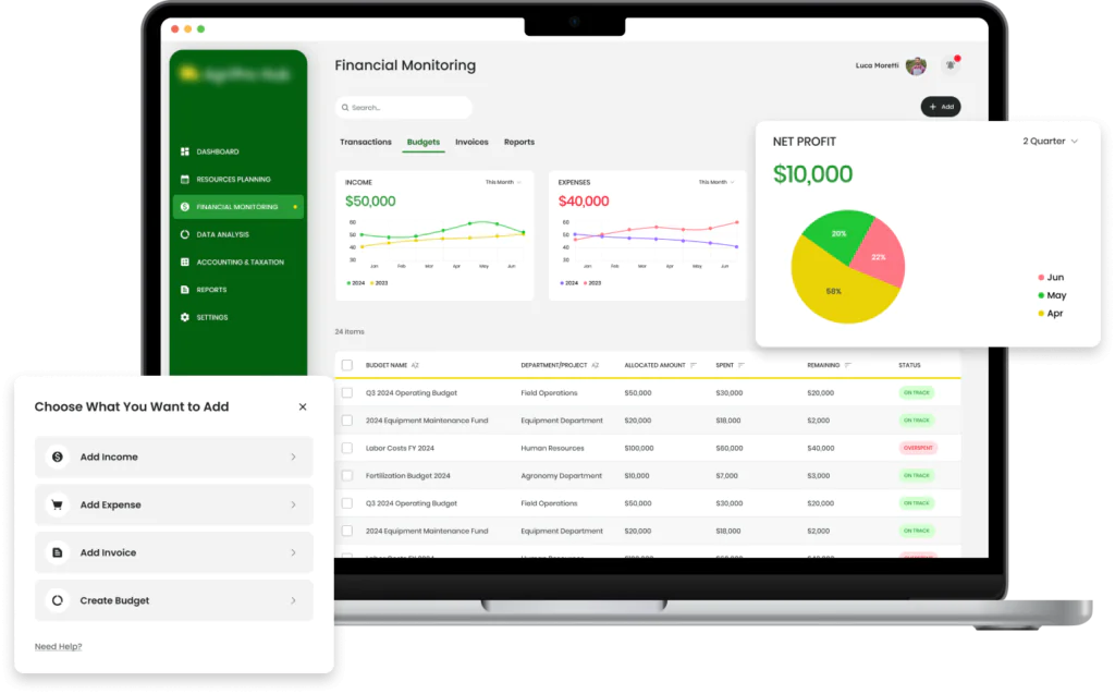 Portal for workers in the agricultural sector