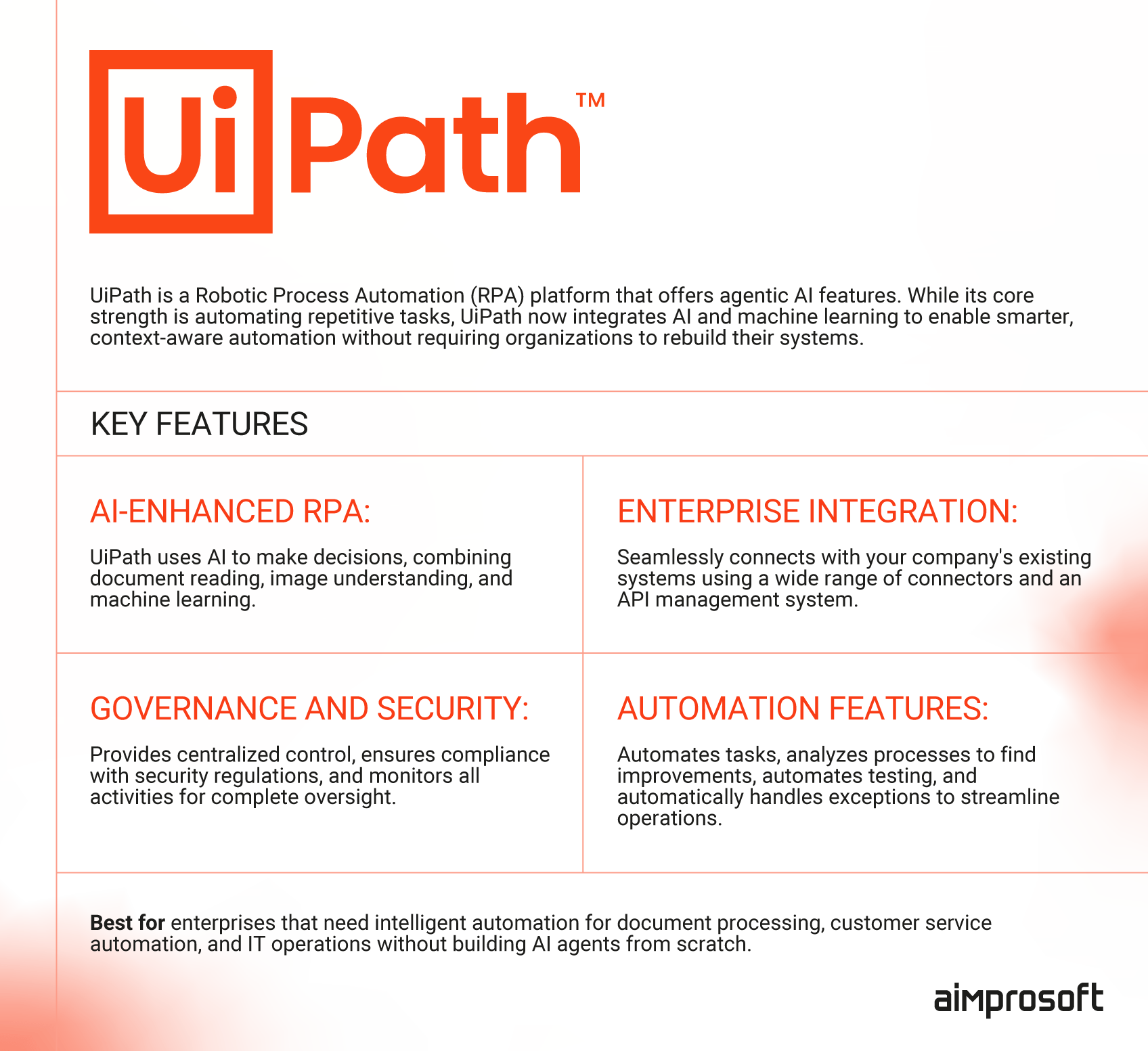 UiPath platform agentic AI platform, details and application