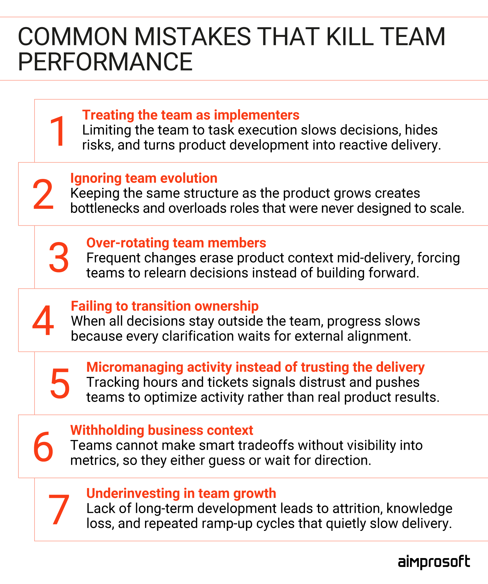 Management mistakes that kill team performance